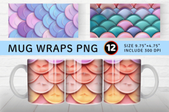3D Mermaid Scales Mug Wrap Sublimation Designs Product Image 1