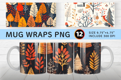 Autumn Forest Christmas Mug Wrap Sublimation Designs Product Image 1