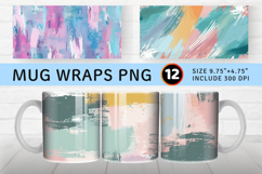 Pastel Paint Strokes Mug Wrap Sublimation Designs Product Image 1