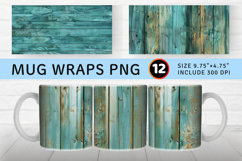 Mermaid Wood Mug Wrap Sublimation Designs Product Image 1