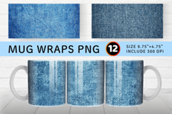 Denim Fabric Light Blue Mug Wrap Sublimation Designs Product Image 1