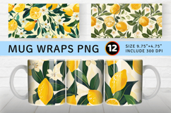 Summer Lemons Garden mug wrap sublimation Designs Product Image 1