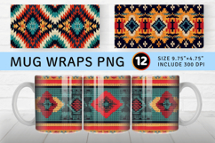 Knitted Aztec Fabric Mug Wrap Sublimation Designs Product Image 1