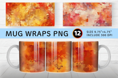 Abstract Fall Watercolor Mug Wrap Sublimation Designs Product Image 1