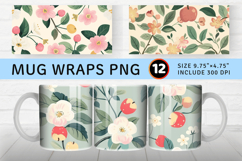 Pastel Cottagecore Floral Apple Garden Mug Wrap Sublimation Product Image 1