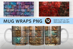 Glitzy Brick Wall Mug Wrap Sublimation Designs Product Image 1