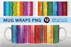 Rainbow Wooden Mug Wrap Sublimation Designs Product Image 1