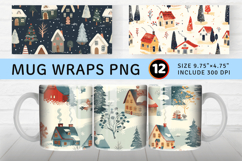 Winter Huts &amp; Houses Mug Wrap Sublimation Designs Product Image 1