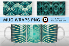 Teal Art Deco Radiance Mug Wrap Sublimation Designs Product Image 1