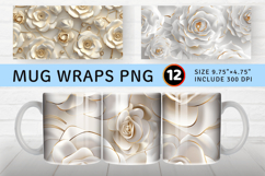 3D White Rose Gold Mug Wrap Sublimation Designs Product Image 1