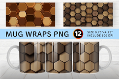Brown Hexagons Mug Wrap Sublimation Designs Product Image 1