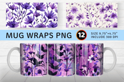Purple Wildflowers Mug Wrap Sublimation Designs Product Image 1