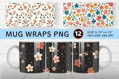 Tiny Bloom Flowers Mug Wrap Sublimation Designs Product Image 1