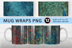 Peacock Spells Mug Wrap Sublimation Designs Product Image 1