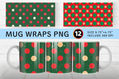 Red &amp; Green Polka Dots Mug Wrap Sublimation Designs Product Image 1