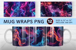 Luxury Neon Smokes Mug Wrap Sublimation Designs Product Image 1