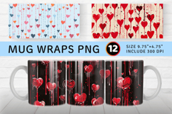 Dripping Loving Hearts Mug Wrap Sublimation Designs Product Image 1
