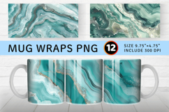 Seafoam and Silver Agate Mug Wrap Sublimation Designs Product Image 1