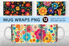 Mexican Flower Garden Mug Wrap Sublimation Designs Product Image 1