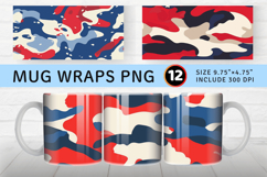 4th of July Camouflage Mug Wrap Sublimation Designs Product Image 1