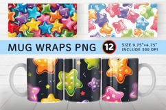 Candy Stars Mug Wrap Sublimation Designs Product Image 1