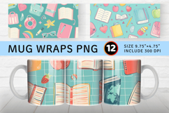 Pastel Back to School Mug Wrap Sublimation Designs Product Image 1