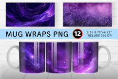 Purple Galaxy Glitter Night Sky Mug Wrap Sublimation Designs Product Image 1