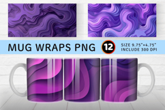 Psychedelic Dreamy Purple Mug Wrap Sublimation Designs Product Image 1