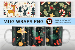 Merry Christmas Mug Wrap Sublimation Designs Product Image 1