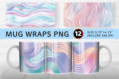 Pastel Abstract Waves Lines Mug Wrap Sublimation Designs Product Image 1