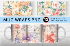 Pastel Bouquet Quilt Mug Wrap Sublimation Designs Product Image 1