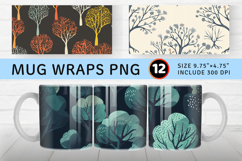 Peaceful Trees Mug Wrap Sublimation Designs Product Image 1