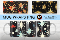 Christmas Stars Mug Wrap Sublimation Designs Product Image 1