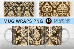Vintage Damask mug wrap sublimation Designs Product Image 1