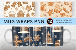 Winter Gingerbread Mug Wrap Sublimation Designs Product Image 1