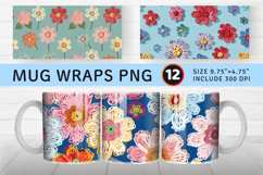 Crochet Spring Blooms Mug Wrap Sublimation Designs Product Image 1