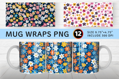 Cute Tiny Ditsy Flowers Mug Wrap Sublimation Designs Product Image 1