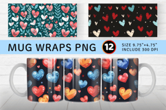 Tiny Hristmas Hearts Mug Wrap Sublimation Designs Product Image 1