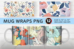 Pastel Floral Medley Mug Wrap Sublimation Designs Product Image 1