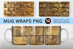 Gold Brick Mug Wrap Sublimation Designs Product Image 1