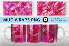 Pink Stained Glass Mug Wrap Sublimation Designs Product Image 1