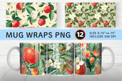 Cottagecore Apple Garden Mug Wrap Sublimation Designs Product Image 1