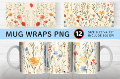 French Paper Cottagecore Wildflowers Mug Wrap Sublimation De Product Image 1
