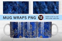 Luxury Royal Blue Mug Wrap Sublimation Designs Product Image 1