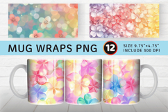 Delicate Rainbow Blossoms Mug Wrap Sublimation Designs Product Image 1