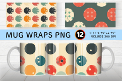 Vintage Retro Polka Dot Mug Wrap Sublimation Designs Product Image 1