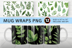 Botanical Plants Herbs Leaves Mug Wrap Sublimation Designs Product Image 1
