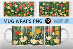 Spring Flower Garden Mug Wrap Sublimation Designs Product Image 1