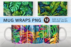 Summer Tropical Leaves Mug wrap Sublimation Designs Product Image 1