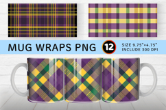 Purple Green &amp; Yellow Plaid Mug Wrap Sublimation Designs Product Image 1
